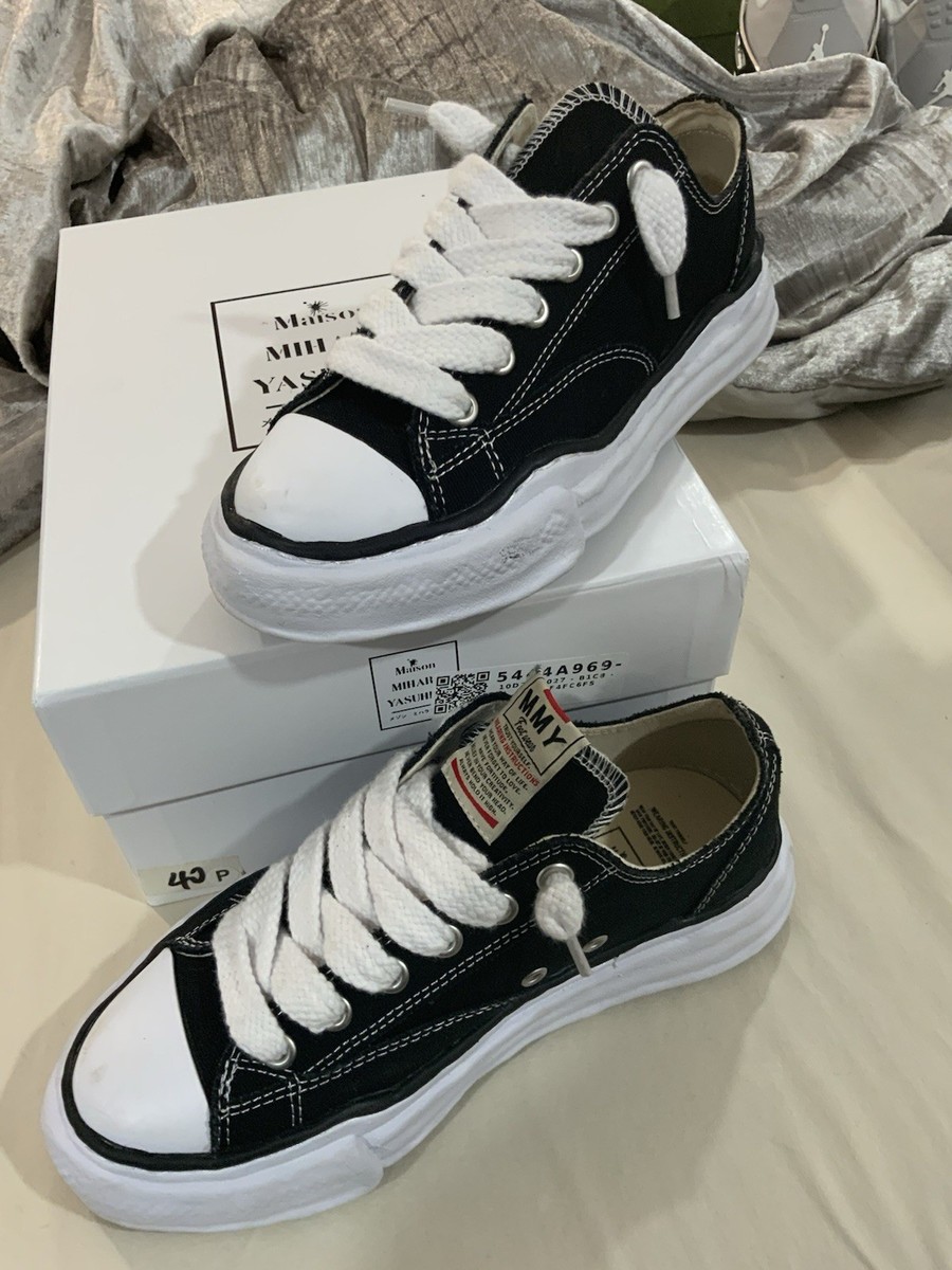 Maison Mihara Yasuhiro Black Canvas Low Top Sneakers | eBay