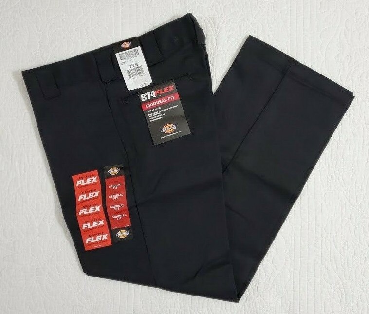 NEW Men's Black Dickies 874 Flex Original Fit Work Pants Workwear