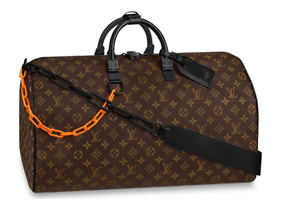 Louis Vuitton Keepall Bandouliere 50 Monogram Brown LV Orange