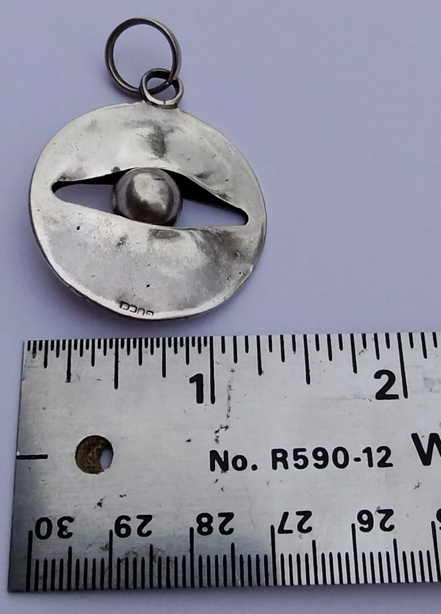 Vtg Gucci ALL SEEING EYE moving ball pendant 925 Sterling