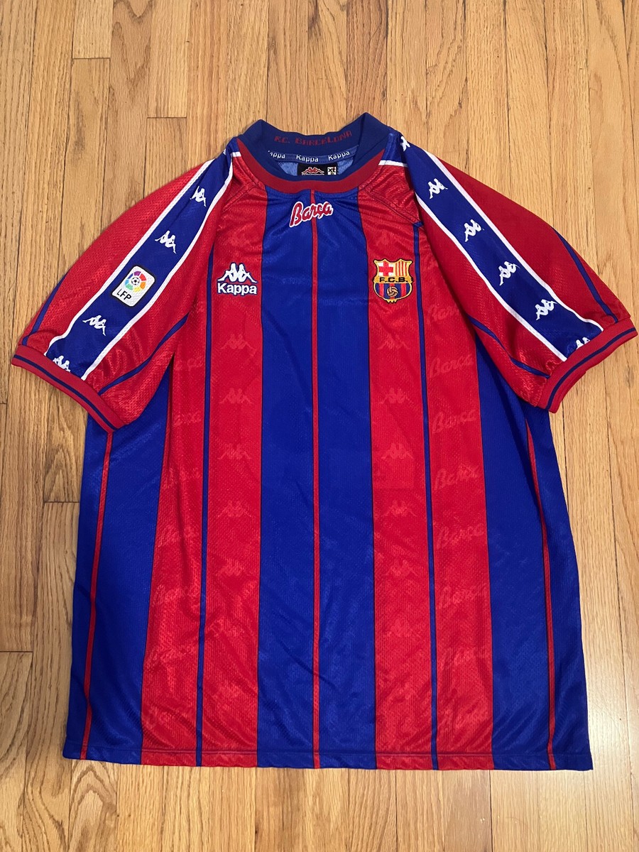 FC Barcelona 1997-98 Authentic Issue Home Kappa Soccer Futbol