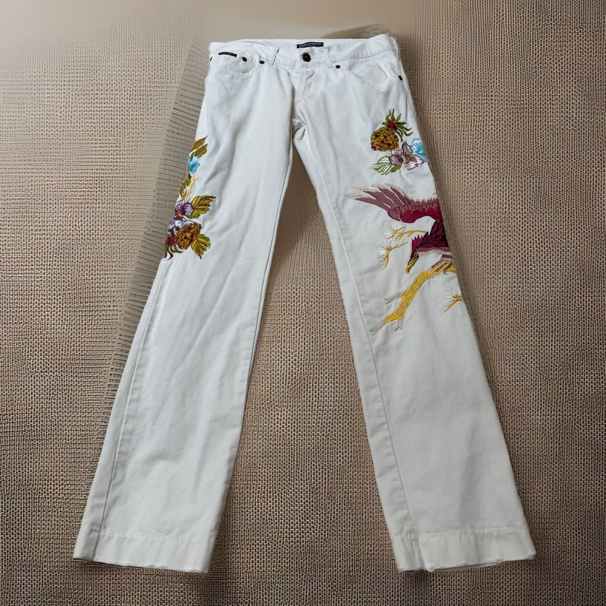 Authenticated Dolce & Gabbana Hawaii Hawk Embroidery Distressed