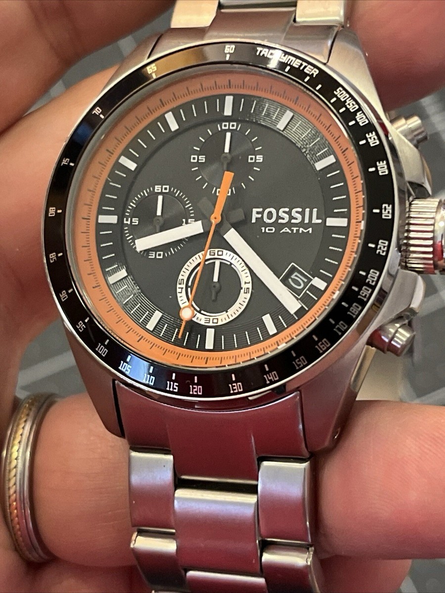Fossil Mens CH2673 Black orange Oversize Sports Chronograph watch