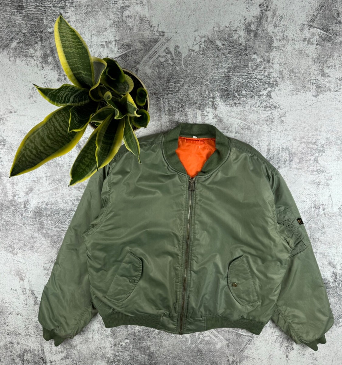 Vintage 90S USA MA-1 Bomber Flyers Intermediate Reversible 2 in 1