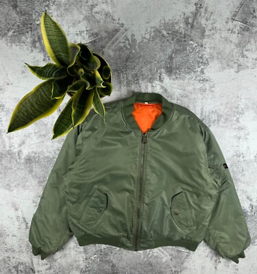 Vintage 90S USA MA-1 Bomber Flyers Intermediate Reversible 2 in 1