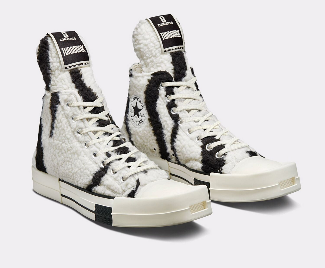 RICK OWENS DRKSHDW X CONVERSE TURBODRK HI SNEAKERS SIZE 9