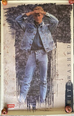 LEVI'S JEANS 35x55 Vintage 80's / 90s STORE DISPLAY POSTER LEVIS