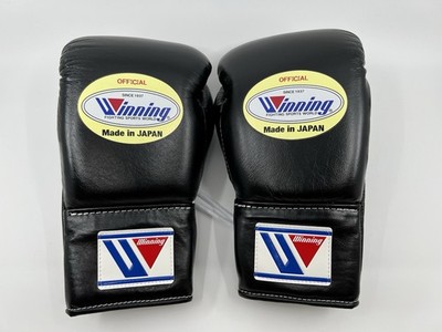 Winning Boxing Gloves 8oz Lace-up Black MS-200 Made in Japan