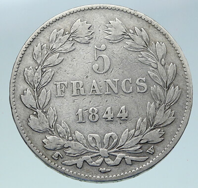1844 FRANCE King Louis Philippe I French Antique OLD Silver 5