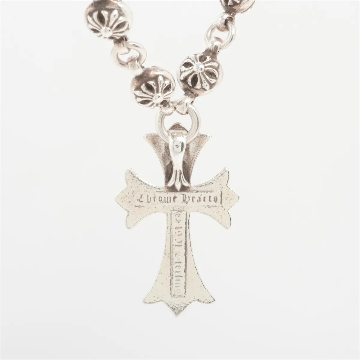 Chrome Hearts Small CH cross cross ball chain Necklace 925 129.5g
