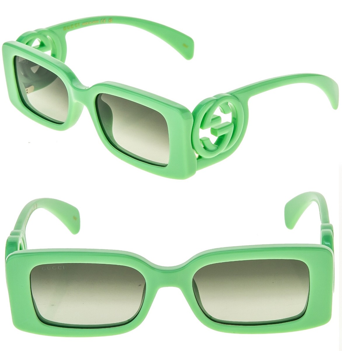 GUCCI Couture 1325 Baby Green GG Logo 004 Narrow Fashion