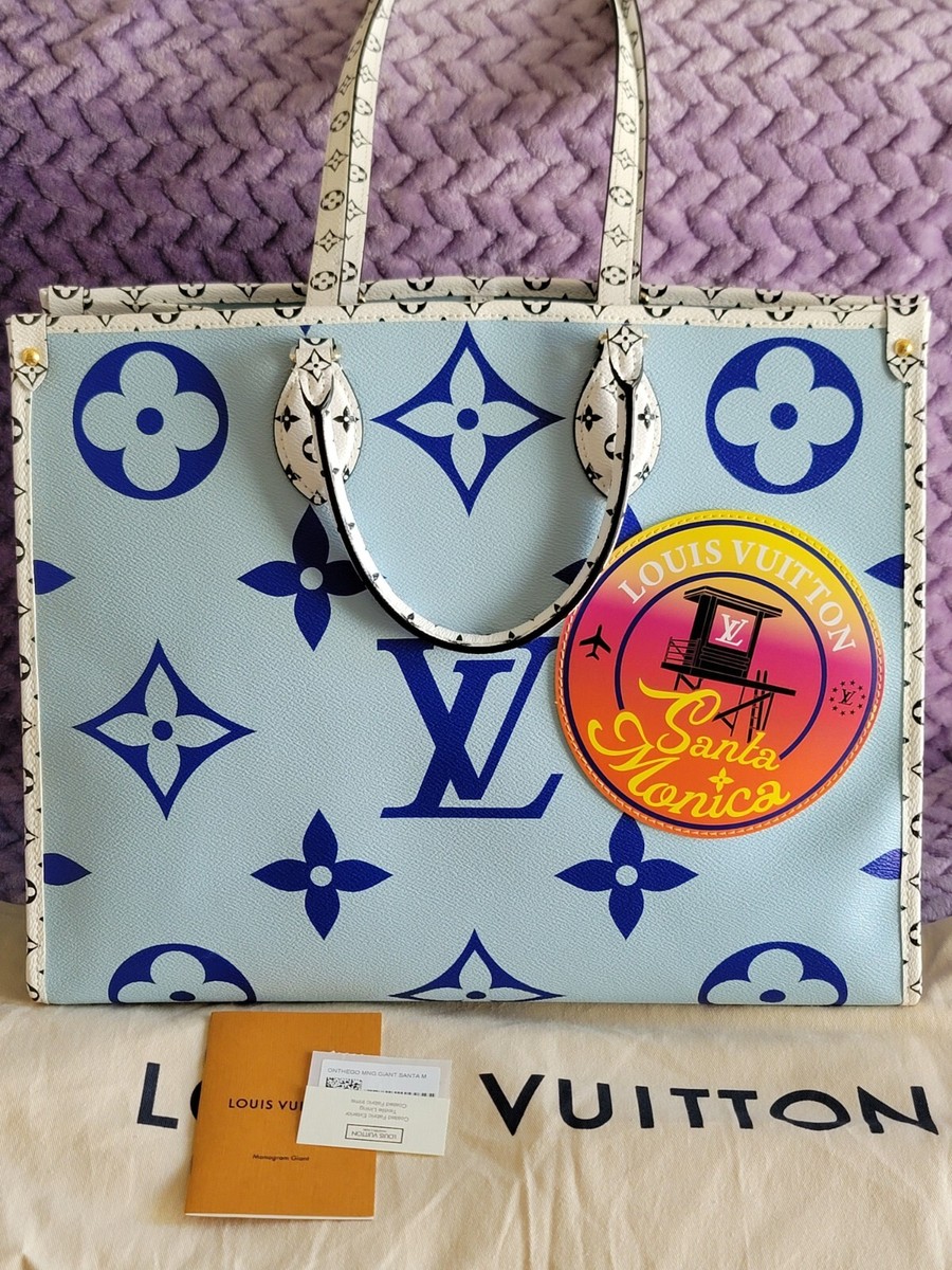 Louis Vuitton Santa Monica Onthego GM Blue Monogram Giant Flower