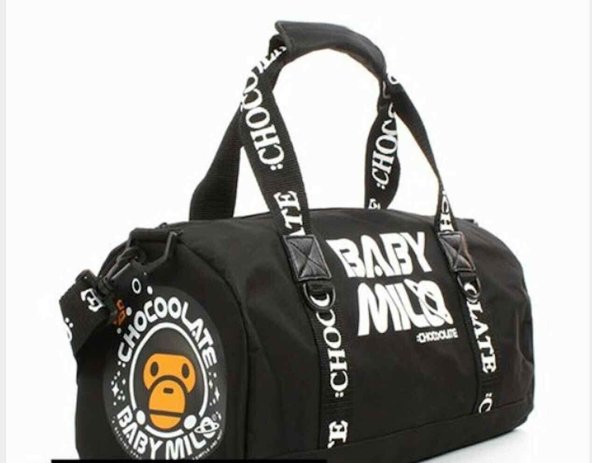 A Bathing Ape Baby Milo x Chocolate Space Duffel Bag Black