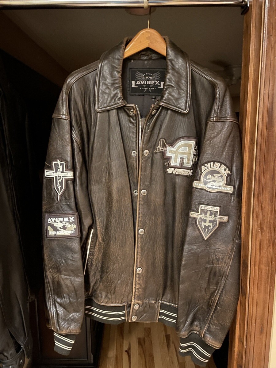 Vintage Avirex Leather Jacket Large | eBay