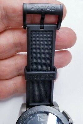 Zodiac ZMX-02 Racer Mens Black Dial Black Rubber Band Strap Watch