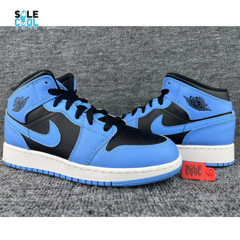 Nike Air Jordan 1 AJ1 Mid Shoes University Blue Black DQ8423-401