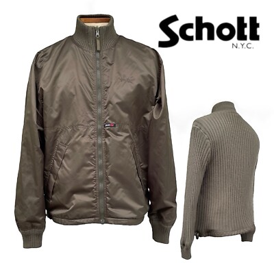 Vintage 90s 00s SCHOTT NYC Mens L Bomber Jacket Reversible Wool