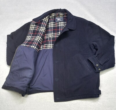 VINTAGE BURBERRY 80s Bomber Jacket Winter blouson Nova Check wool