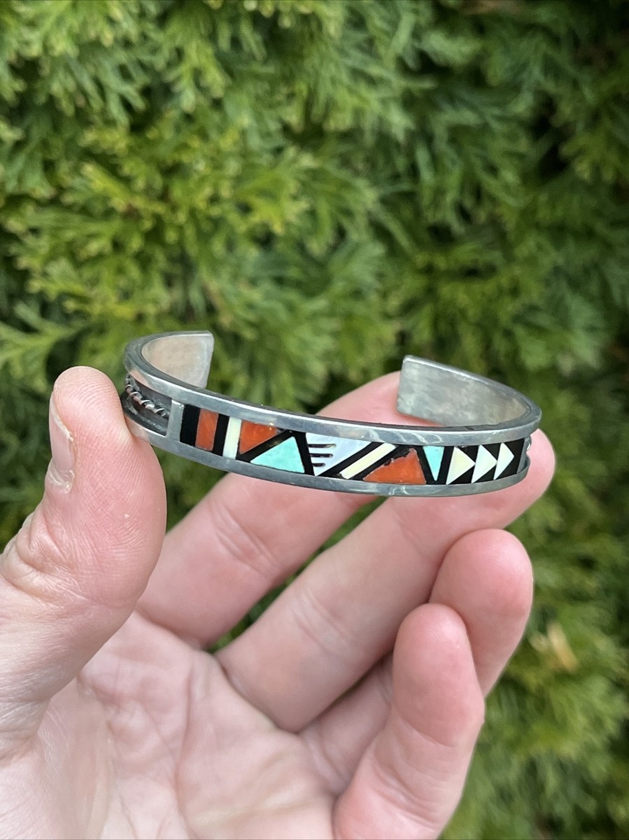 Sterling Silver Cuff Bracelet Zuni John & Rosalie Bowannie JRB