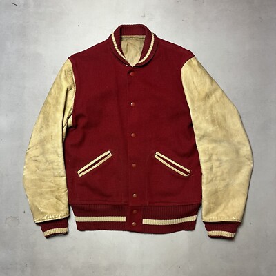 Vintage 50s 60s HL Whiting Wool Leather Varsity Jacket 42 | eBay