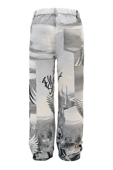 MAJESTIK Men's Casual Street Angel Tapestry Jacquard Baggy Fit