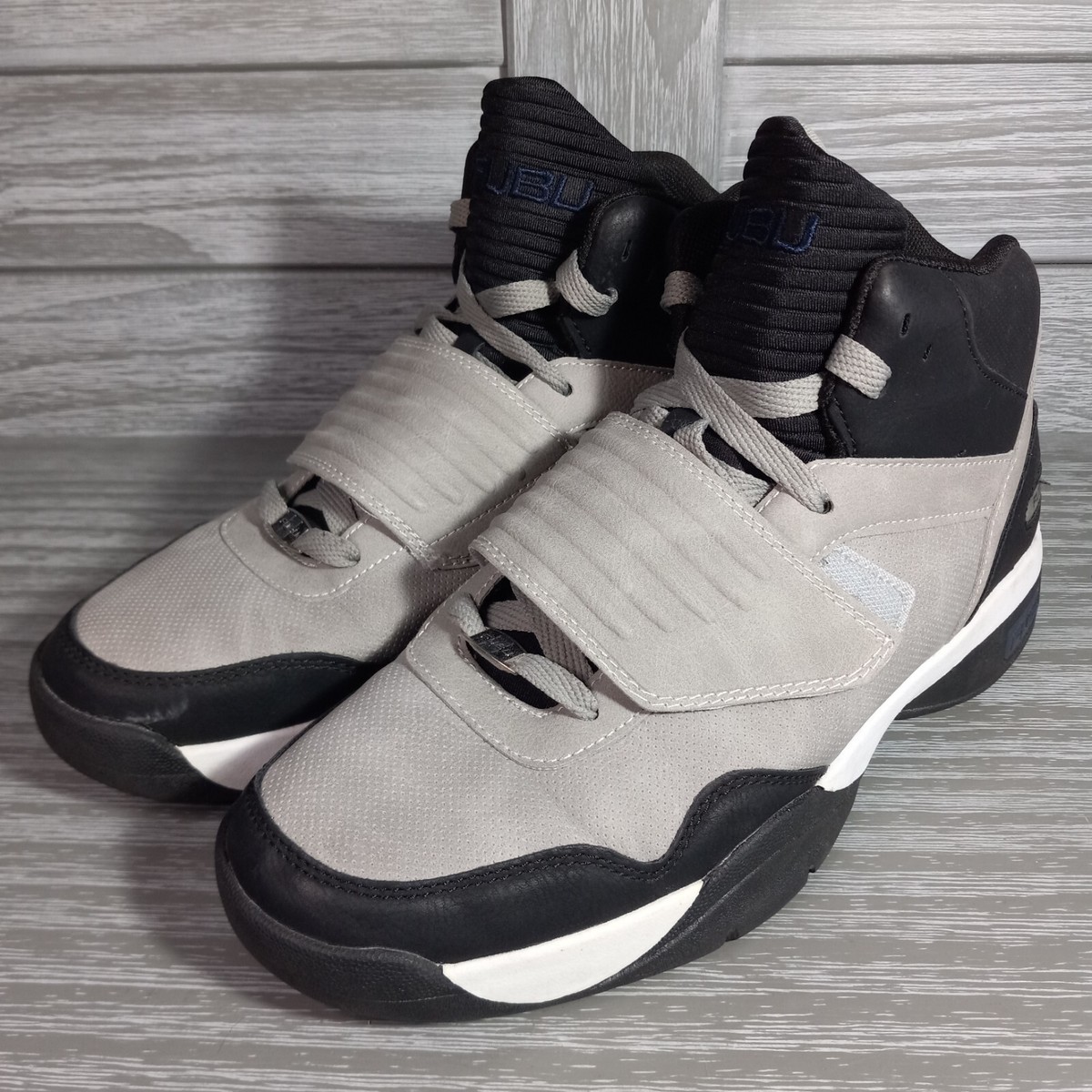 FUBU Men's Gray Lace-up Strap High Top Athletic Sneakers Shoes