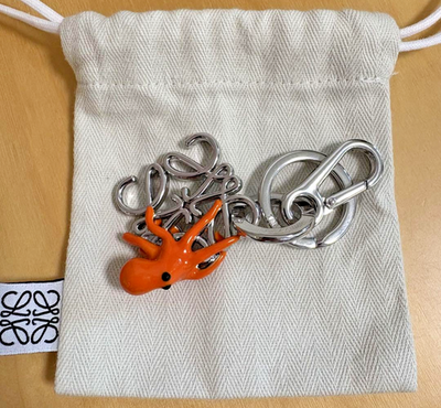 LOEWE × Suna Fujita Octopus Anagram Charm Silver Keychain Limited
