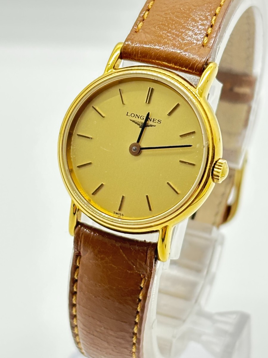 Near MINT] Longines L4.137.2 Gold Dial Quartz Women's Watch Used