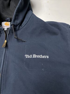 Carhartt Jacket Insulated Navy Blue RN 14806 Hooded Full Zip Men's