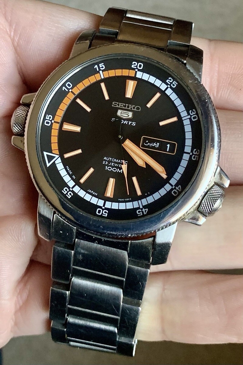 ✓ Seiko 5 Sports XL SNZJ63 7S36-04X0 - Automatic Men Watch- RARE