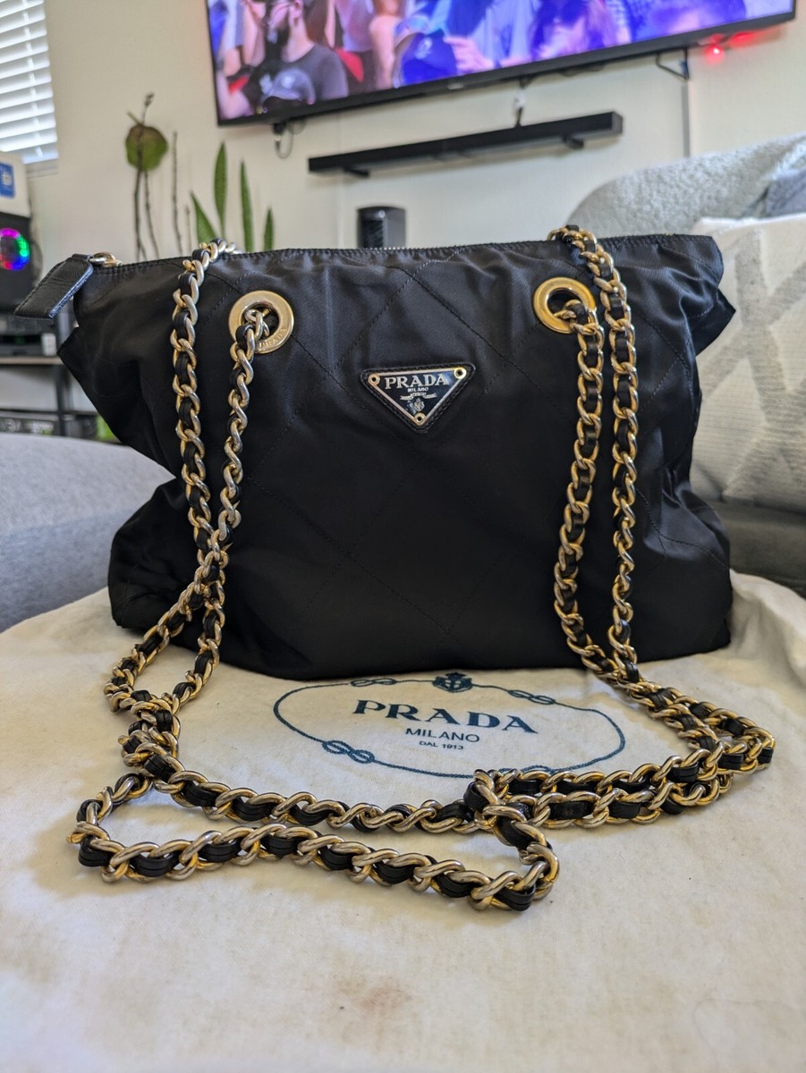 Prada Chain Tote Shoulder Bag Vintage 1990s | eBay