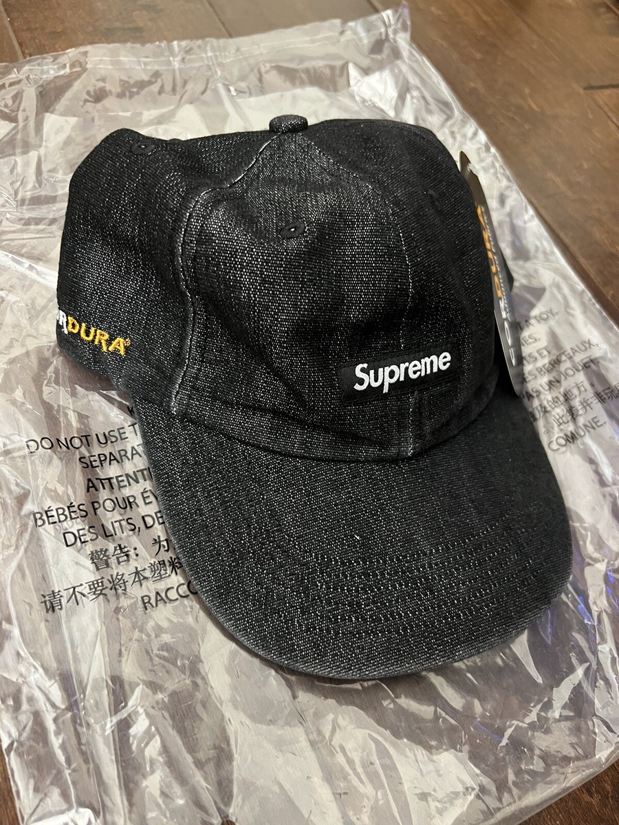 Supreme SS24 Cordura Denim Small Box 6 Panel Black One Size New IN