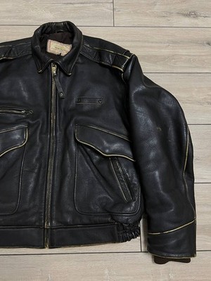 Vintage Rare Lee Trevor Men's Leather Jacket Motorcycle Insulated