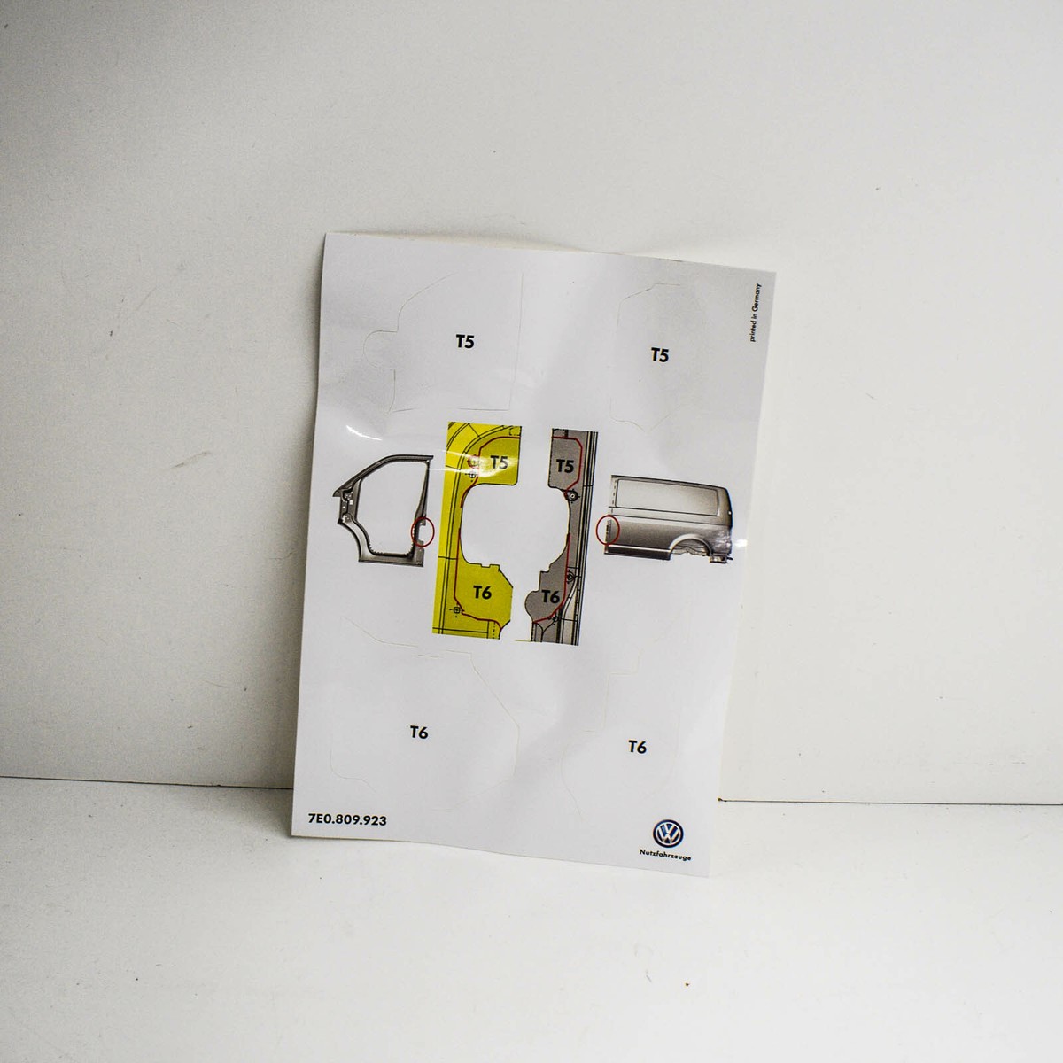 NEW VOLKSWAGEN TRANSPORTER T5 LEFT B PILLAR TEMPLATE 7E0809923 OEM