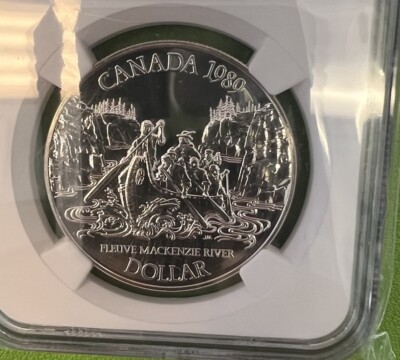1989 MS69 DPL Canadian $1 Silver Dollar Mackenzie River NGC Canada