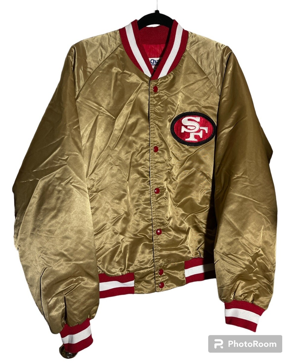 VTG Chalk Line NFL San Francisco Forty Niners 49ers Gold Satin