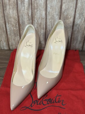 Christian Louboutin 100 Mm Pumps So Kate Patent Leather Nude Size