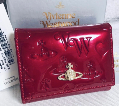 Vivienne Westwood Gamaguchi Trifold Wallet Color Red orb Enamel | eBay