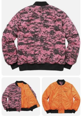 Supreme NY Authentic Pink Digi Camo Reversible Bomber Jacket MA-1