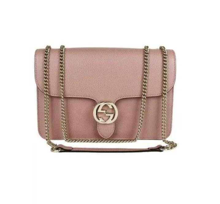 NEW Gucci GG Interlocking Large Chain Leather Crossbody Bag $2780