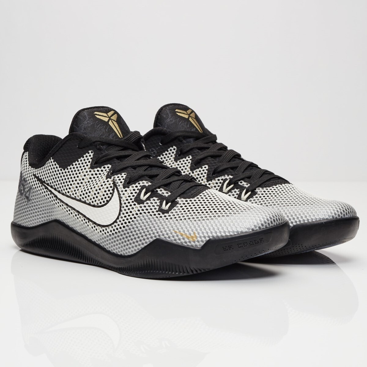 Nike Kobe 11 XI Quai 54 BLACK Mamba METALLIC GOLD GREY 869600-010