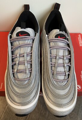 Nike Air Max 97 OG QS Silver Bullet Metallic Silver Red 884421-001