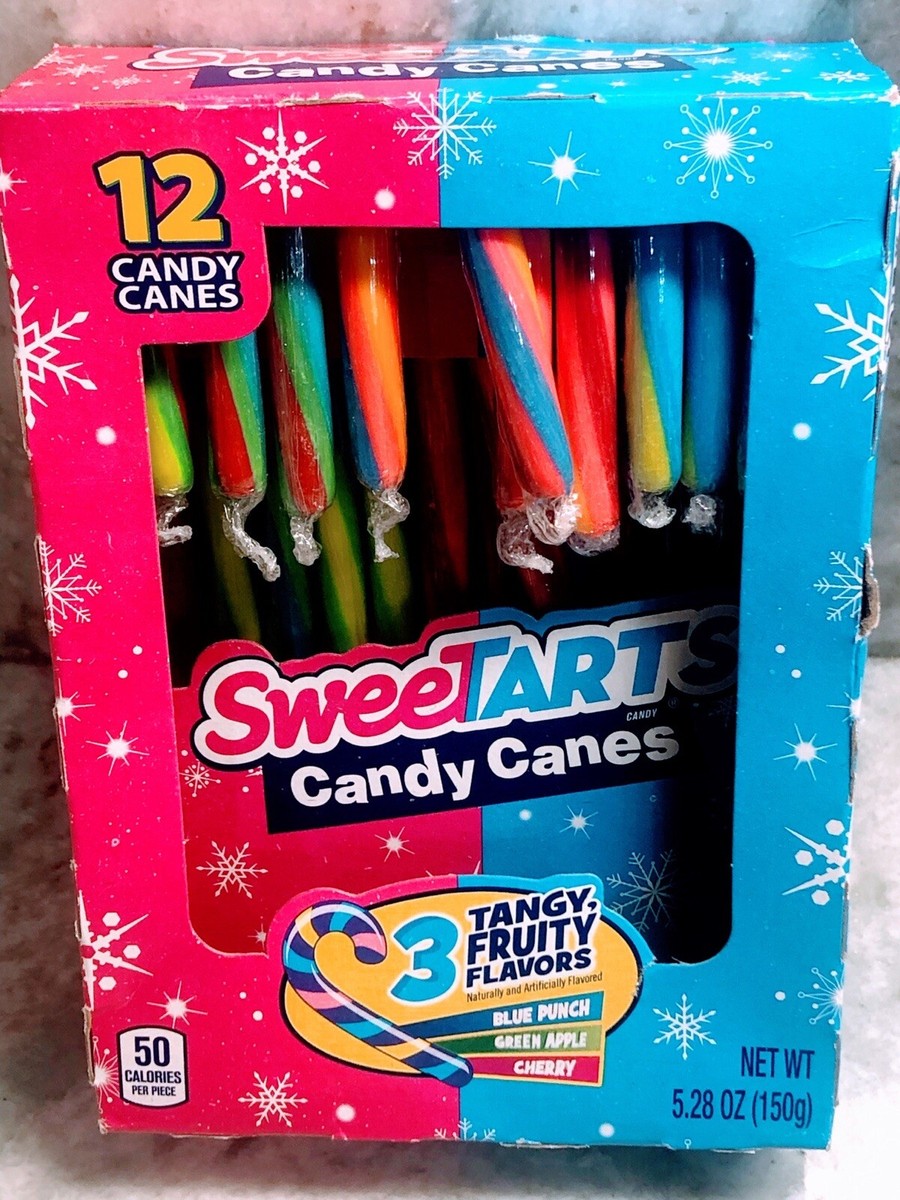 SweetTarts Blue Punch/Green Apple/Cherry 12 Candy Canes. 5.28oz