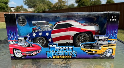 Muscle Machines American Flag 69 Camaro Real Steel Braided Fuel