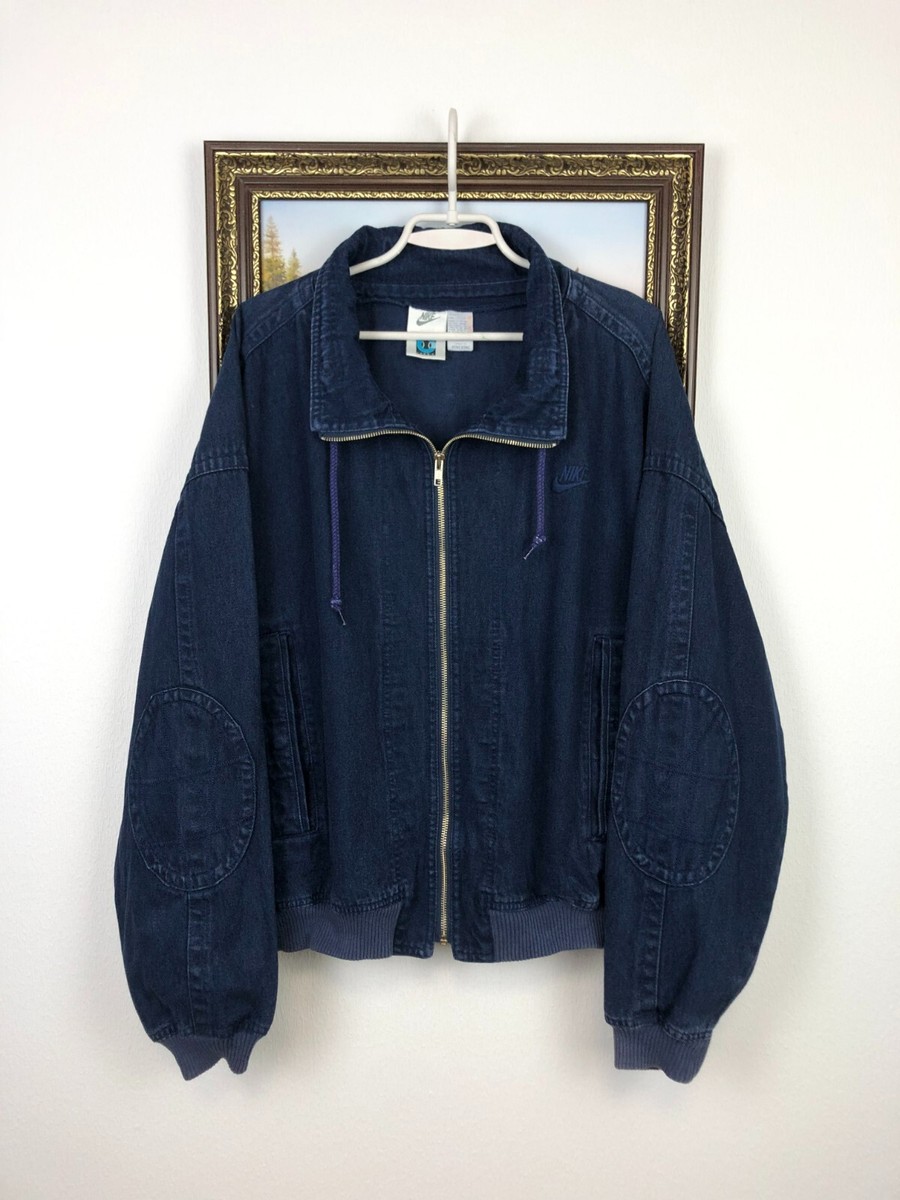 Vintage 90's Nike Challenge Court Denim Jean Jacket Acid Wash