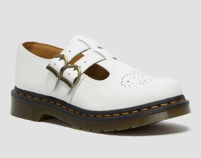 Dr Martens 8065 Mary Jane Leather Shoes Women's US 10 White NEW