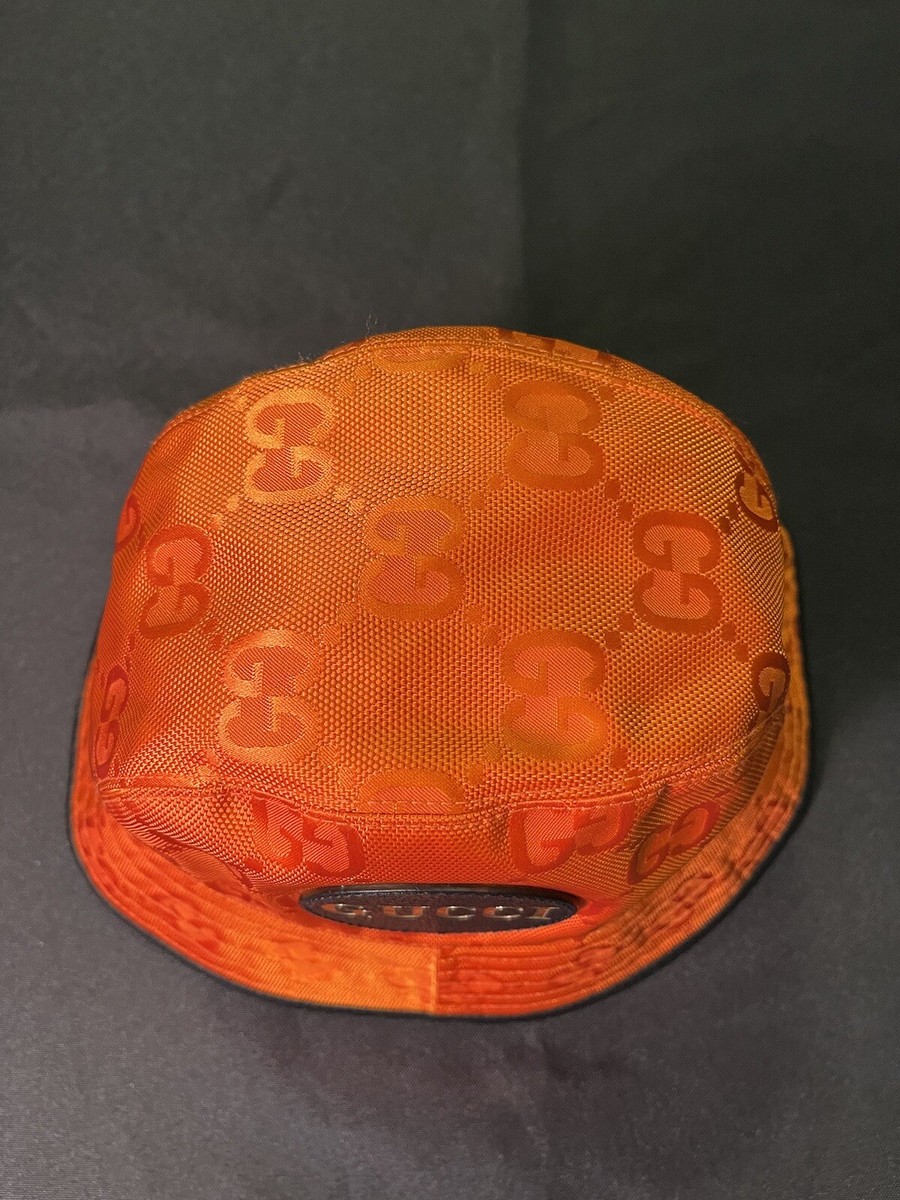 GUCCI GG RETRO ORANGE CAP M MEDIUM OFF THE GRID BUCKET HAT 627115
