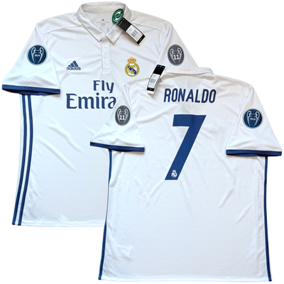 2016/17 Real Madrid Home UCL Jersey #7 RONALDO XL adidas Champions