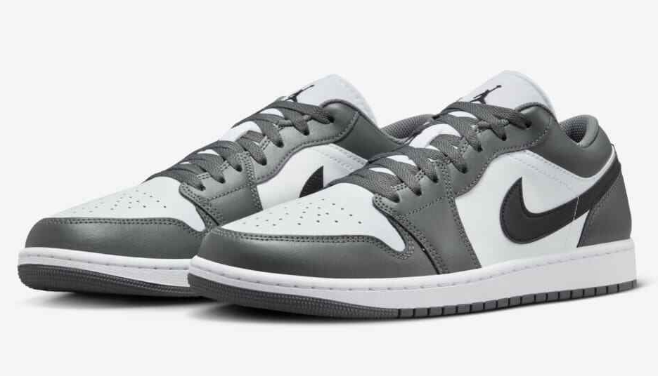 Air Jordan 1 Low Basketball Shoe White/Iron Grey-Black 553558-152