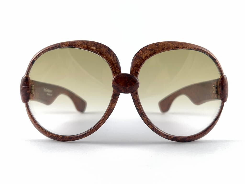 VINTAGE YVES SAINT LAURENT 543 JASPE BROWN GRADIENT LENSES 1970'S